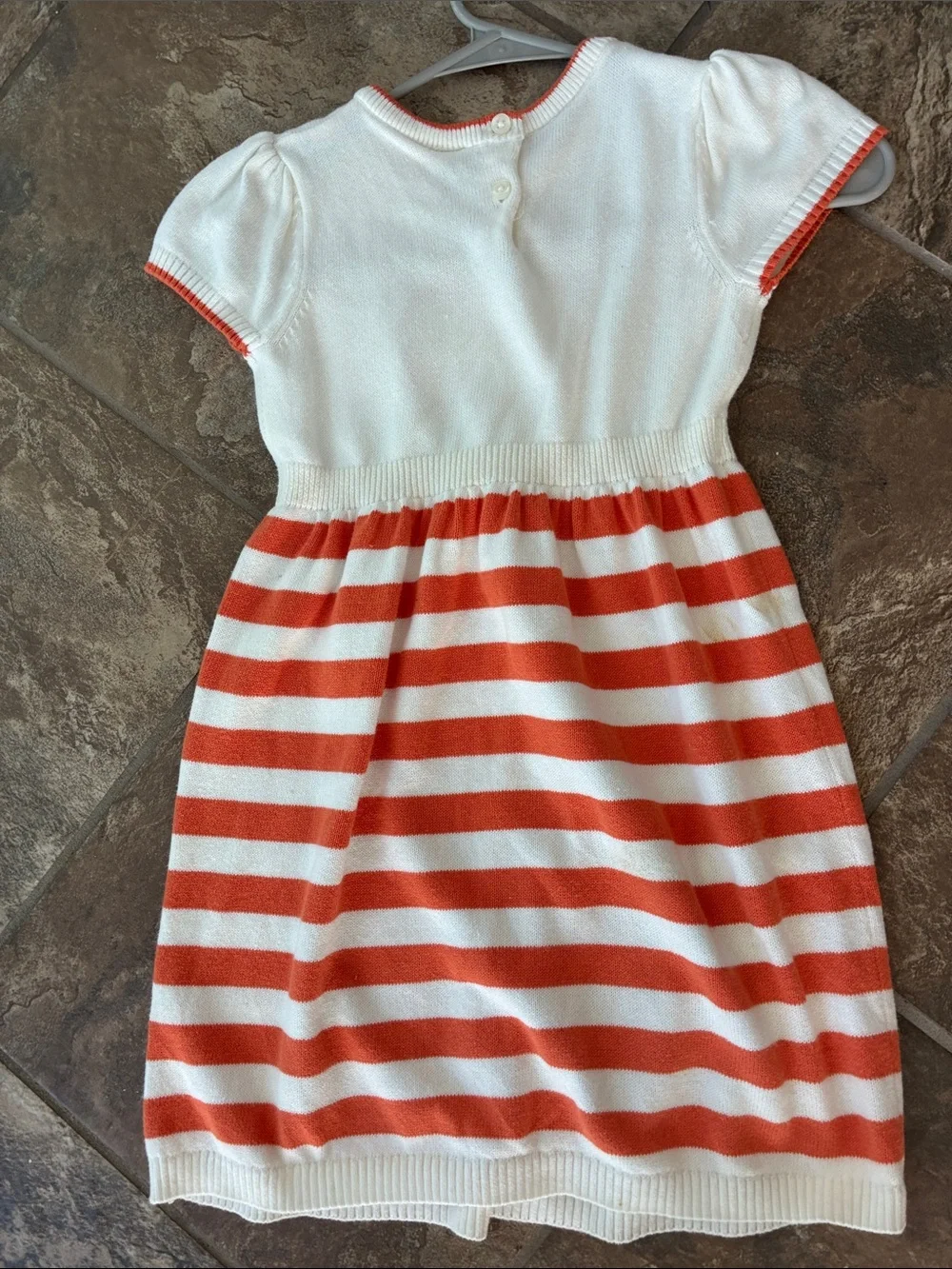 Gymboree White and Orange Pumpkin Knit Dress